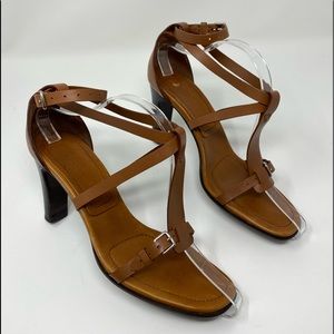 Hermes brown ankle strap sandals - size 40- with 3.5” heel. FABULOUS con…